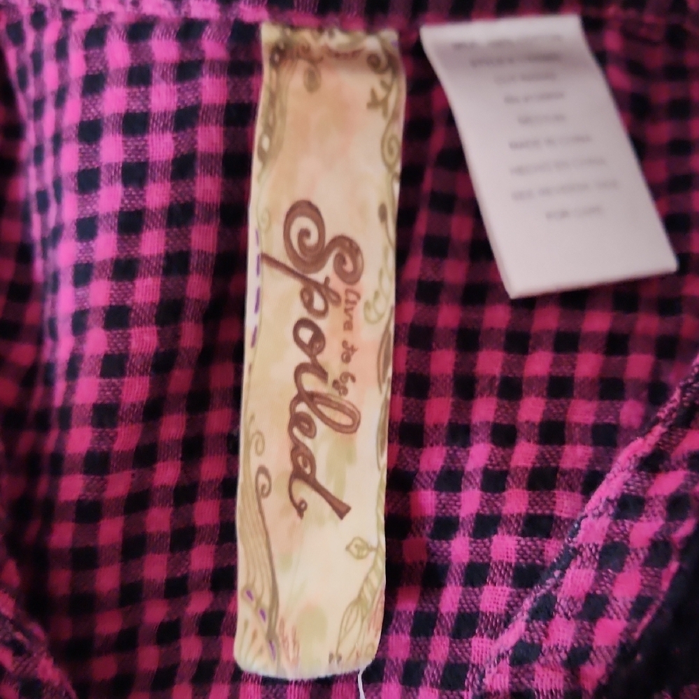 Spoiled Pink and Black Checkered Top - Picture 3 of 3